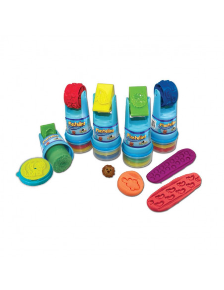 Rola Cu Stampila Si Plastilina Plastelino Noriel, Rosu,Uniq5935