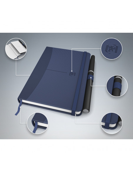 Caiet cu elastic, 9x14cm, OXFORD, coperta carton rigid, 80 file