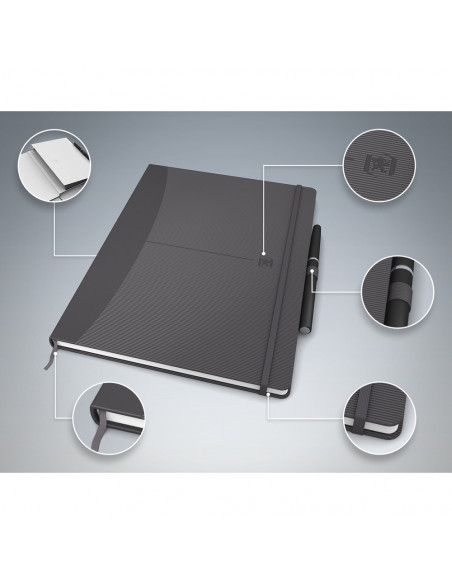 Caiet cu elastic, B5, OXFORD, coperta carton rigid, buzunar, 80