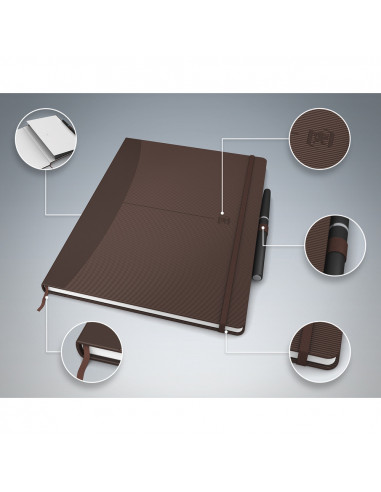 Caiet cu elastic, B5, OXFORD, coperta carton rigid, buzunar, 80