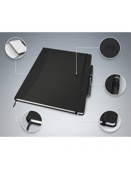 Caiet cu elastic, B5, OXFORD, coperta carton rigid, buzunar, 80