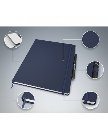 Caiet cu elastic, B5, OXFORD, coperta carton rigid, buzunar, 80