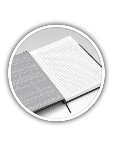 Caiet cu elastic, 9x14cm, OXFORD, coperta carton rigid, 80 file