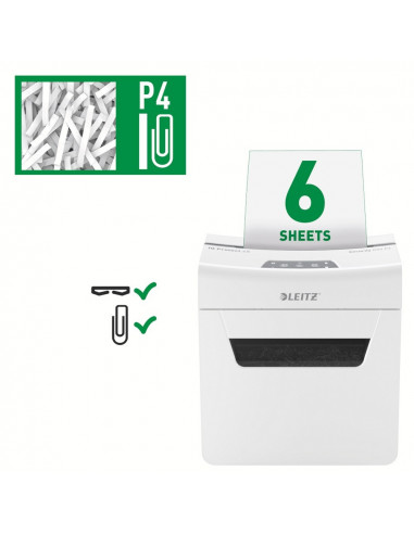 Distrugator documente manual LEITZ IQ Protect 6X, P4, cross-cut