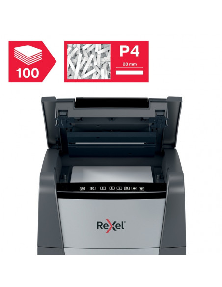 Distrugator documente automat REXEL OPTIMUM 100X, P4, cross-cut