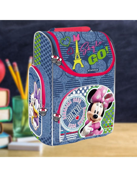 Ghiozdan - carcasa tare MINNIE. 37x27x14,5cm -
