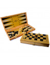 Joc 3 in 1: Sah, table, dame! Cutie lemn, 29x15cm,ROB-A3023