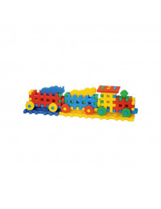 Cuburi constructii, 56x10,3x15 cm, Locomotiva -