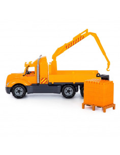 Camion-macara + palet cuburi - Mike, 53x19x26 cm 2