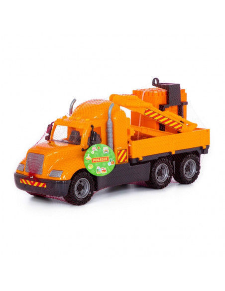 Camion-macara + palet cuburi - Mike, 53x19x26 cm