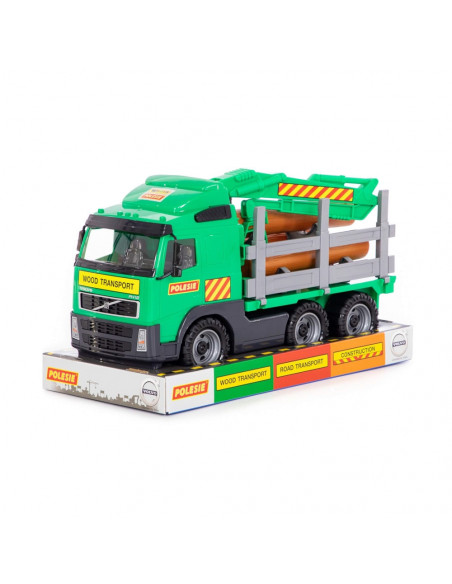 Camion cu lemne - Volvo PowerTruck, 45x19x25 cm, Wader,ROB-58331