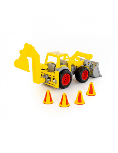 Excavator cu incarcator - ConsTruck, 38x16x22 cm, Wader,ROB-0377