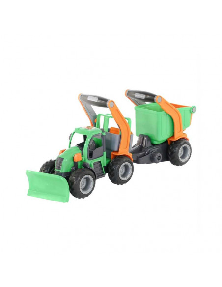 Tractor cu plug si remorca-bazin - GripTrac, 51x14x20 cm