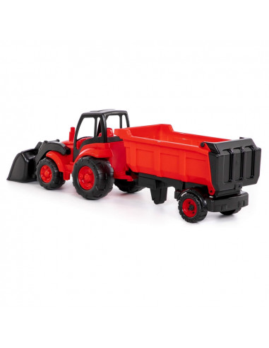 Tractor cu incarcator + remorca - Champion, 86x22x26 cm