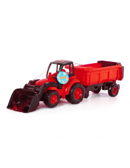 Tractor cu incarcator + remorca - Champion, 86x22x26 cm