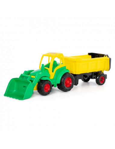 Tractor cu incarcator + remorca - Champion, 86x22x26 cm