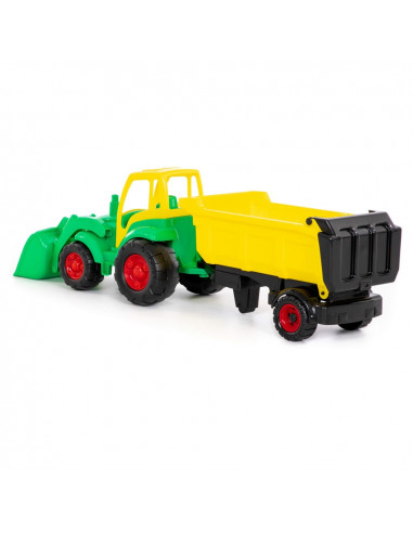 Tractor cu incarcator + remorca - Champion, 86x22x26 cm
