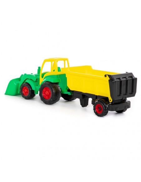 Tractor cu incarcator + remorca - Champion, 86x22x26 cm