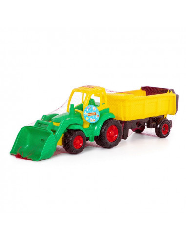 Tractor cu incarcator + remorca - Champion, 86x22x26 cm