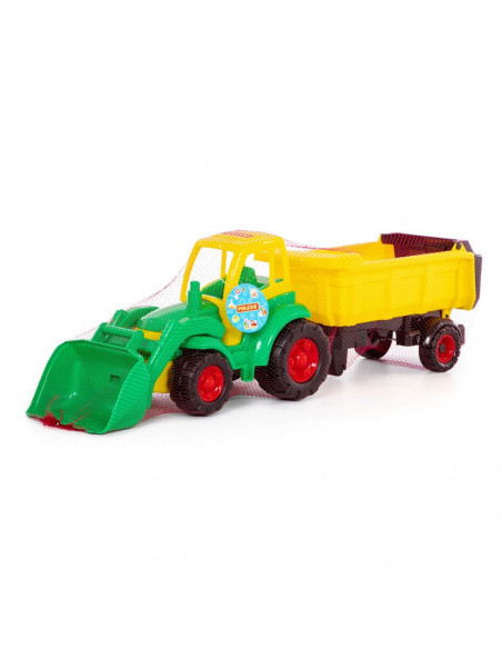 Tractor cu incarcator + remorca - Champion, 86x22x26 cm