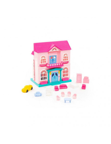 Casuta papusi - Sophie + masina si mobilier, 14 piese