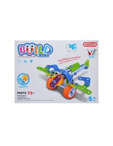 Joc constructii 73 piese, 14x33x25 cm,ROB-J-7706