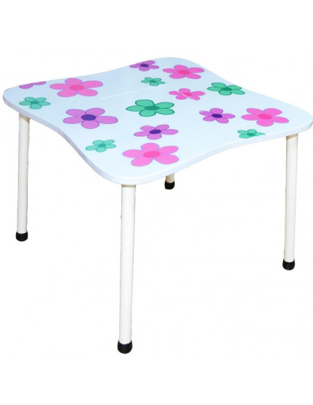 Masuta cu 2 scaunele, MDF+metal/flori,ROB-DT-30