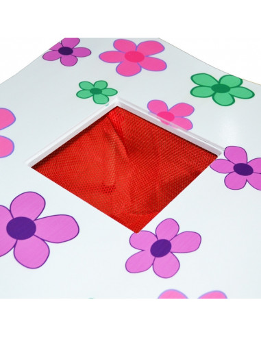 Masuta cu 2 scaunele, MDF+metal/flori,ROB-DT-30