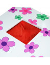 Masuta cu 2 scaunele, MDF+metal/flori,ROB-DT-30