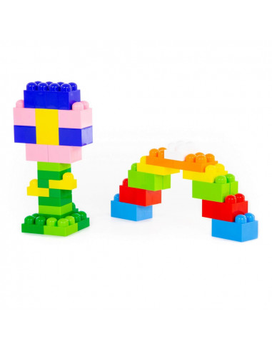 Cuburi constructii Jumbo, 74 piese/cutie, Polesie,ROB-50595