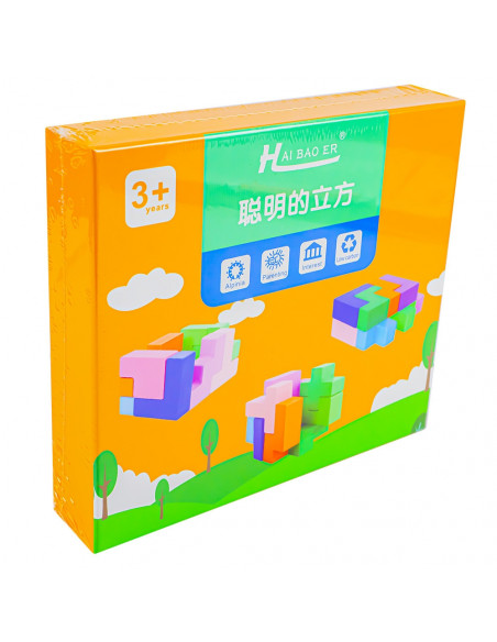 Puzzle din lemn - Forme 3D,ROB-HBE-0073