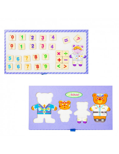 Set 4 ursuleti din lemn cu garderoba,ROB-YDL-1530