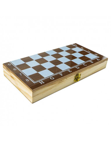 Joc 3 in 1: sah, table, dame! Cutie lemn, 34x17cm,ROB-8939-3
