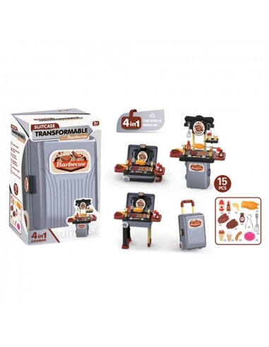 Play set barbeque, in troller, 15 piese,ROB-CK08B