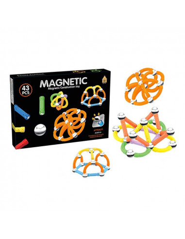 Joc constructii magnetic, 43 piese,ROB-AQ-756