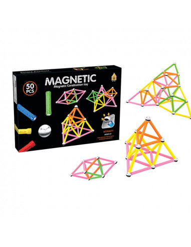 Joc constructii magnetic, 50 piese,ROB-AQ-758