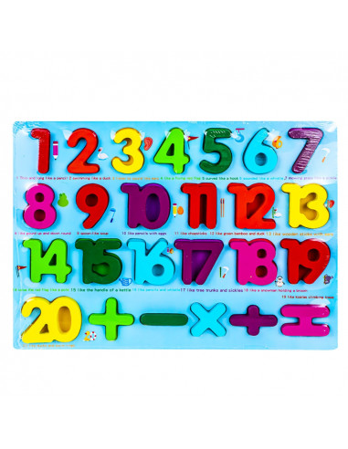 Puzzle din lemn, incastru, Numere,ROB-688-9