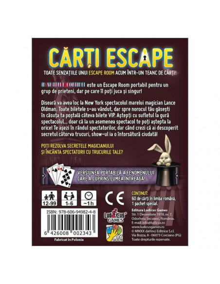 Carti Escape - In Spatele Cortinei, ISBN: