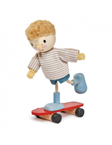 Figurine din lemn - Edward si skateboard-ul,ROB-TL8145