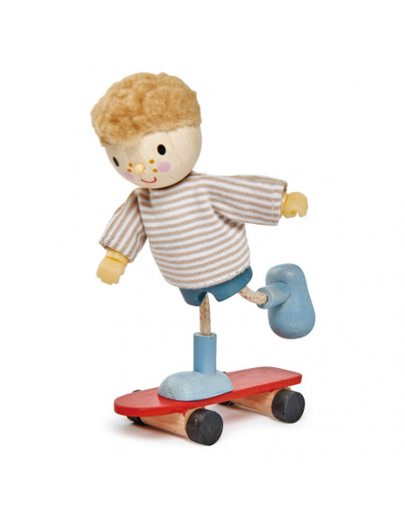 Figurine din lemn - Edward si skateboard-ul,ROB-TL8145