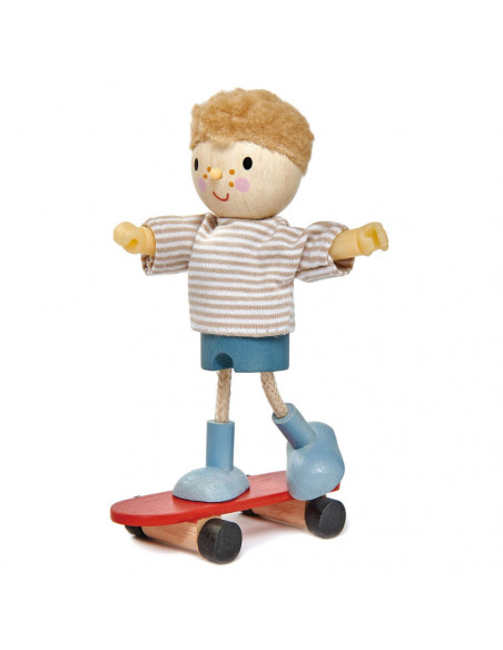 Figurine din lemn - Edward si skateboard-ul,ROB-TL8145
