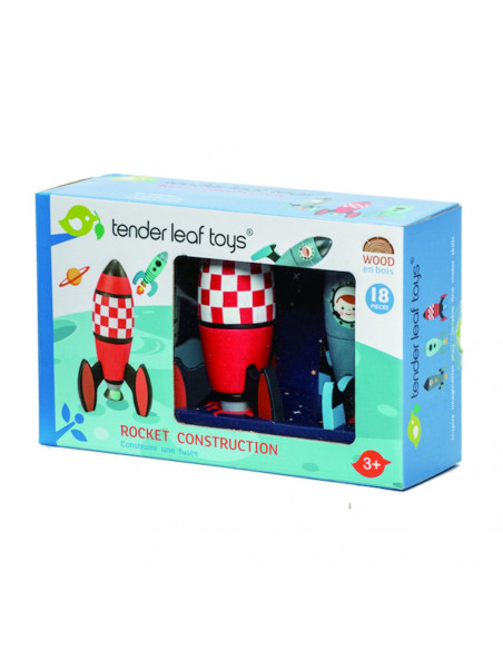 Joc constructii, din lemn - Racheta, 18 piese,ROB-TL8335