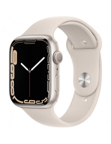 Ceas Smartwatch Apple Watch S7 GPS, 45mm Starlight Aluminium
