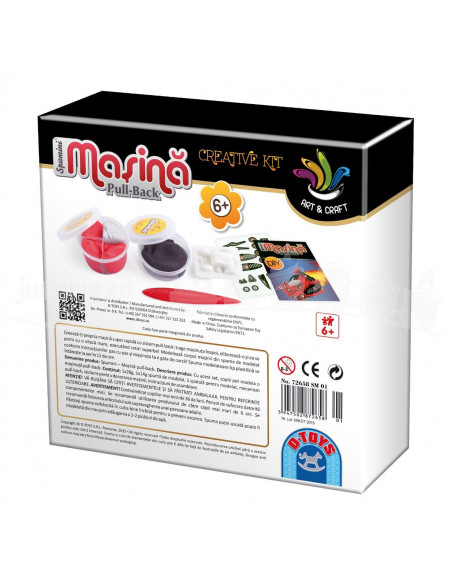 Masina Pull-Back Spumini, Joc Creativ D-Toys,Uniq72658