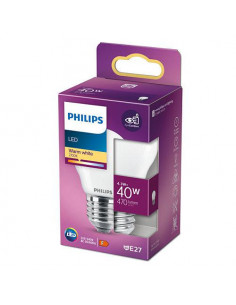 Bec LED Philips Classic, E27 P45, 4.3W (40W), ambianta alba