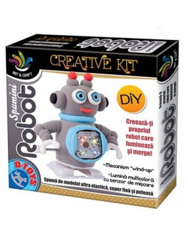 Robot Spumini, Gri, Joc Creativ D-Toys,Uniq72108