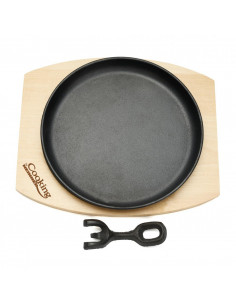 PLATOU SERVIRE ROTUND, 22 CM, FONTA PURA, CU MANER DETASABIL SI 2