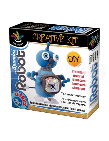 Robot Spumini, Albastru, Joc Creativ D-Toys,Uniq72108