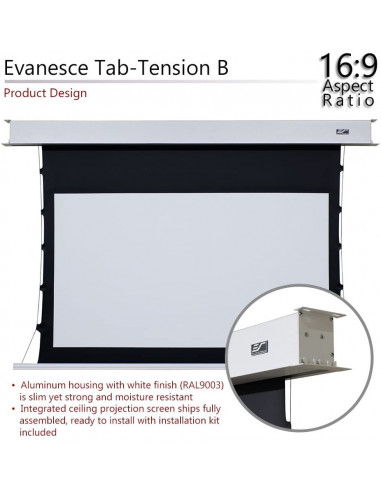 Ecran proiectie electric, 265.7 x 149 cm, incastrabil in tavan