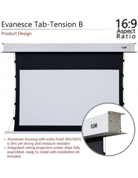 Ecran proiectie electric, 265.7 x 149 cm, incastrabil in tavan